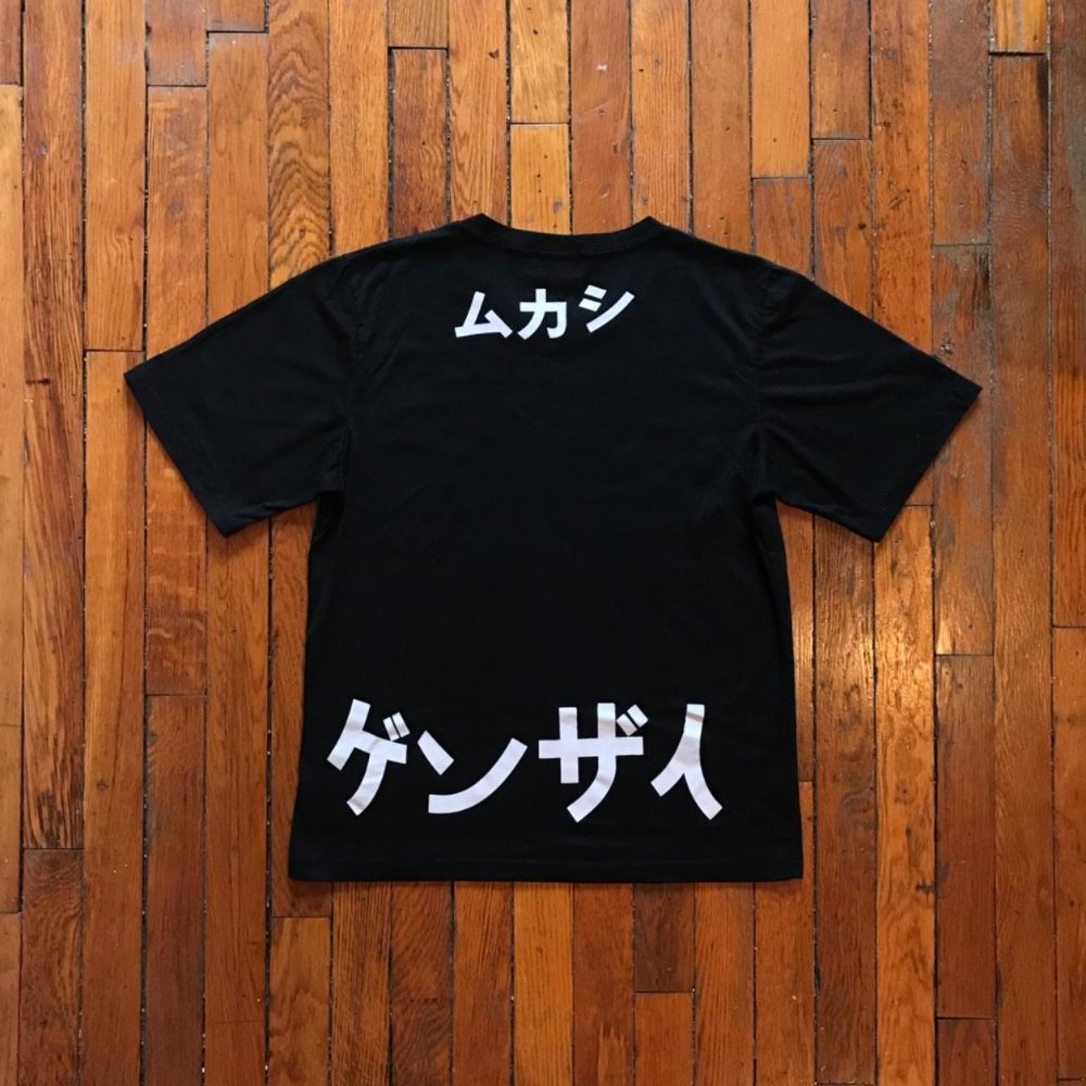 Rare IMOOK IMK Japanese Designer Women Black Spell Out Future Double Side TShirt - Picture 2 of 4
